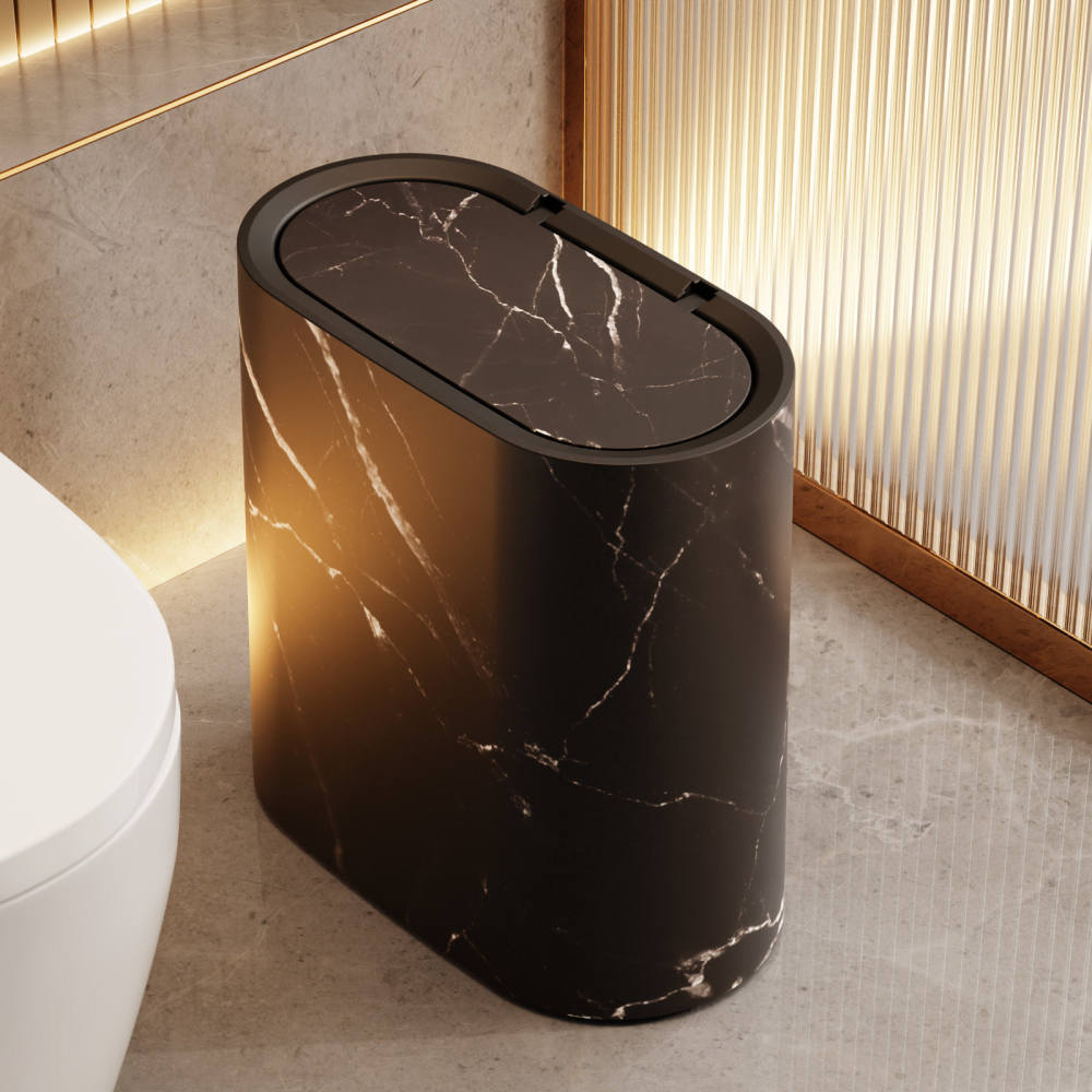Home Essentials Bathroom Storage - Poubelle minimaliste et fine, poubelle à