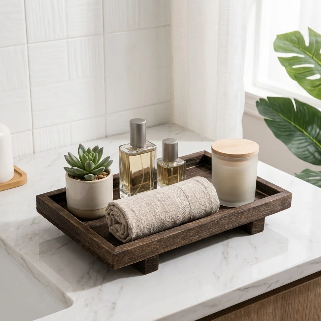Plateau de rangement en bois r - Home Edit Bathroom Storage avis et prix