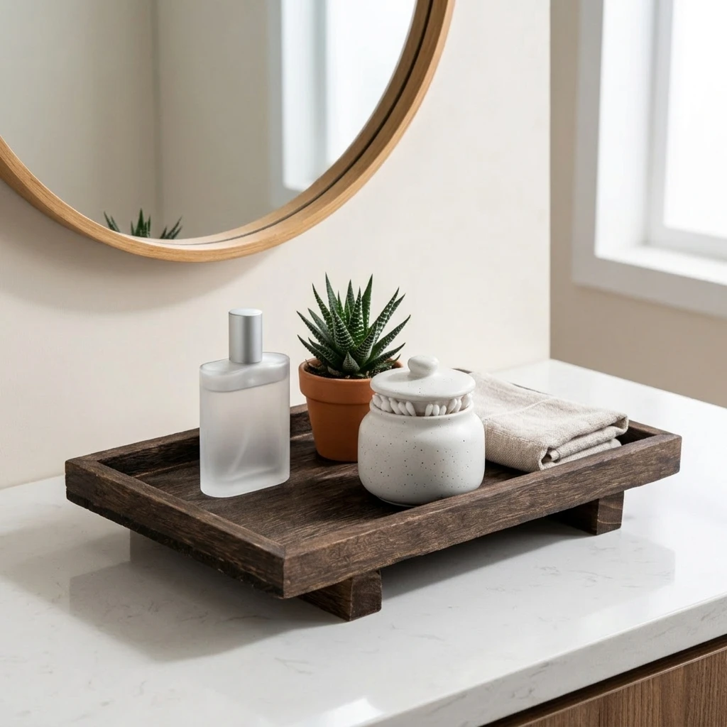 Plateau de rangement en bois r - Home Edit Bathroom Storage avis et prix